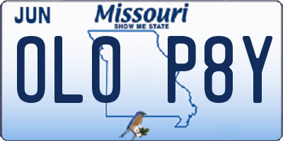MO license plate OL0P8Y