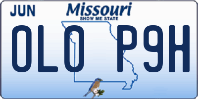 MO license plate OL0P9H