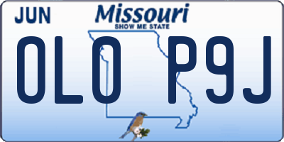 MO license plate OL0P9J