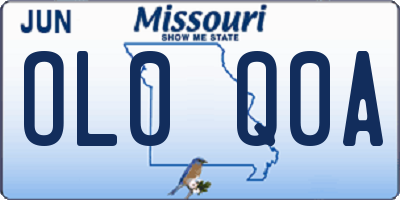 MO license plate OL0Q0A