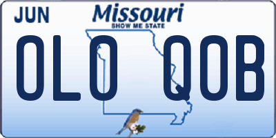 MO license plate OL0Q0B
