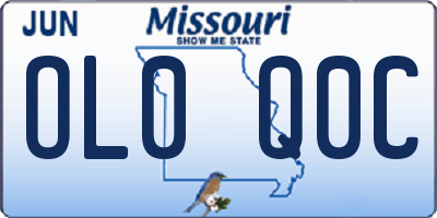 MO license plate OL0Q0C