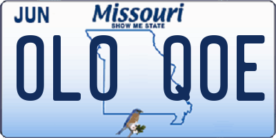 MO license plate OL0Q0E