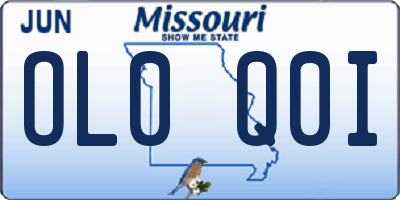 MO license plate OL0Q0I