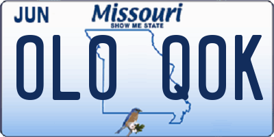 MO license plate OL0Q0K
