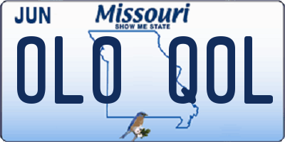 MO license plate OL0Q0L
