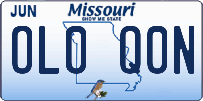 MO license plate OL0Q0N