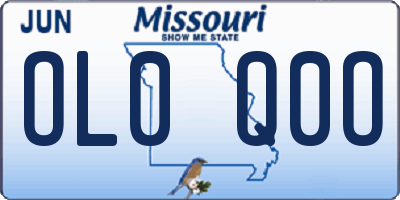 MO license plate OL0Q0O