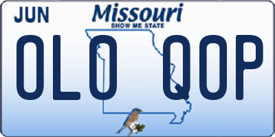 MO license plate OL0Q0P