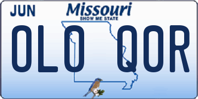 MO license plate OL0Q0R