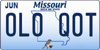 MO license plate OL0Q0T