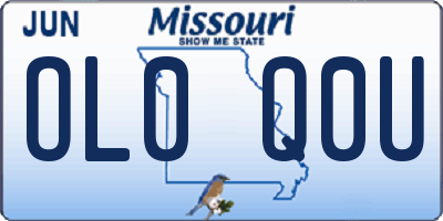 MO license plate OL0Q0U