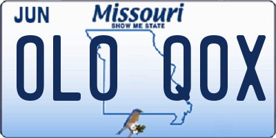 MO license plate OL0Q0X