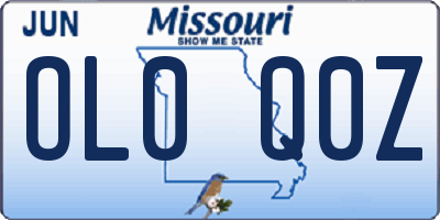 MO license plate OL0Q0Z