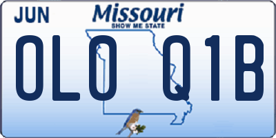 MO license plate OL0Q1B
