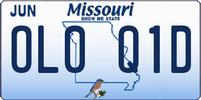 MO license plate OL0Q1D