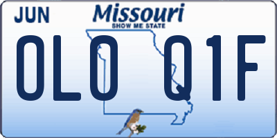 MO license plate OL0Q1F