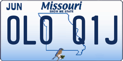 MO license plate OL0Q1J
