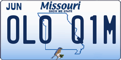 MO license plate OL0Q1M