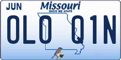 MO license plate OL0Q1N