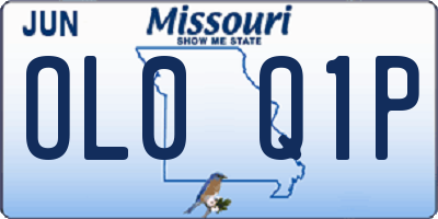 MO license plate OL0Q1P