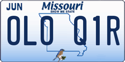 MO license plate OL0Q1R