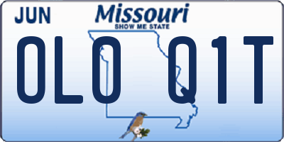 MO license plate OL0Q1T