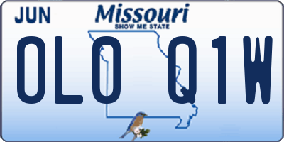 MO license plate OL0Q1W