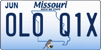MO license plate OL0Q1X