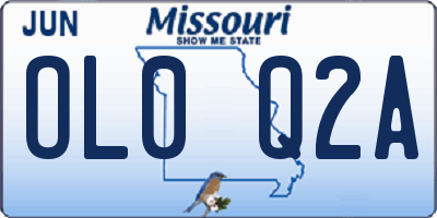 MO license plate OL0Q2A