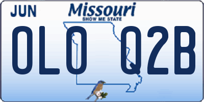 MO license plate OL0Q2B