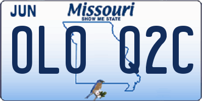 MO license plate OL0Q2C