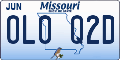 MO license plate OL0Q2D