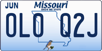 MO license plate OL0Q2J