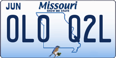 MO license plate OL0Q2L