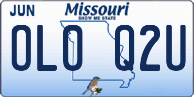 MO license plate OL0Q2U
