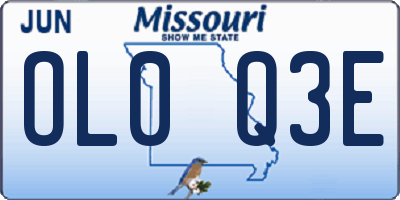 MO license plate OL0Q3E