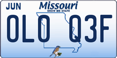 MO license plate OL0Q3F