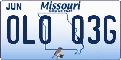 MO license plate OL0Q3G