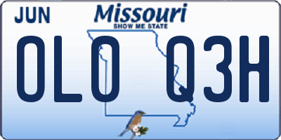 MO license plate OL0Q3H