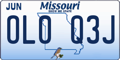 MO license plate OL0Q3J