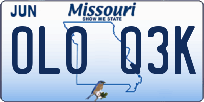 MO license plate OL0Q3K