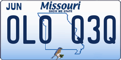 MO license plate OL0Q3Q