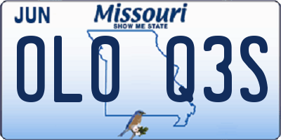 MO license plate OL0Q3S