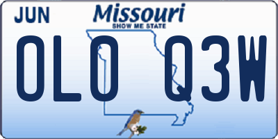 MO license plate OL0Q3W