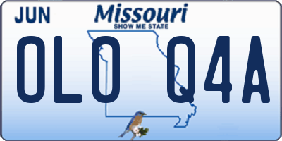 MO license plate OL0Q4A