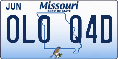 MO license plate OL0Q4D