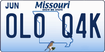 MO license plate OL0Q4K