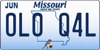 MO license plate OL0Q4L