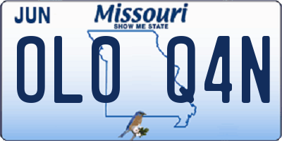 MO license plate OL0Q4N